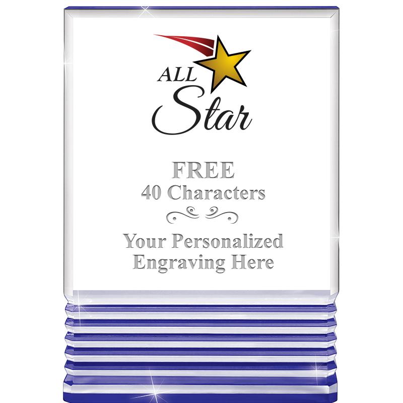 3.5"x5"BLUE ROCKWELL ACRYLIC