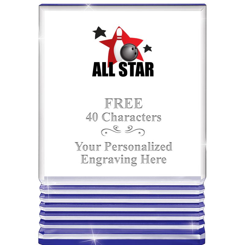 3.5"x5"BLUE ROCKWELL ACRYLIC