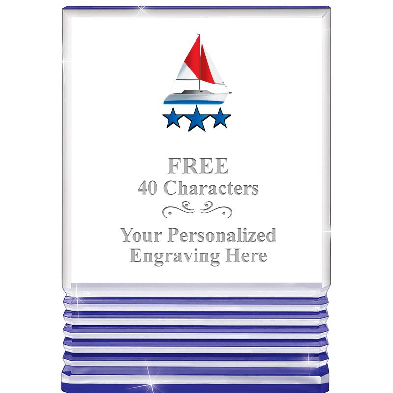 3.5"x5"BLUE ROCKWELL ACRYLIC