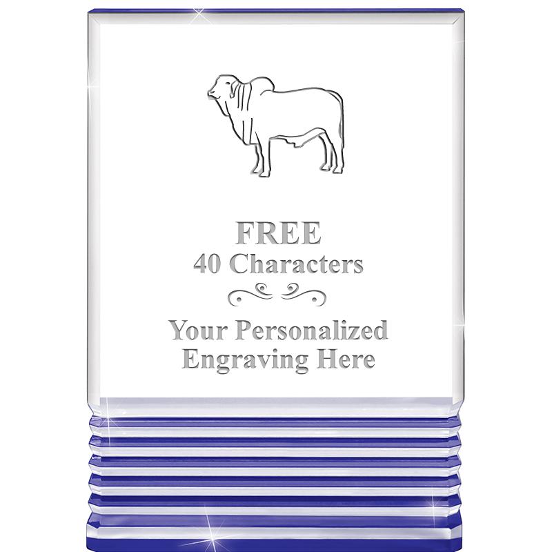 3.5"x5"BLUE ROCKWELL ACRYLIC