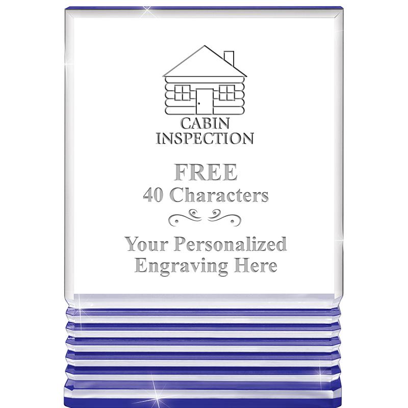 3.5"x5"BLUE ROCKWELL ACRYLIC