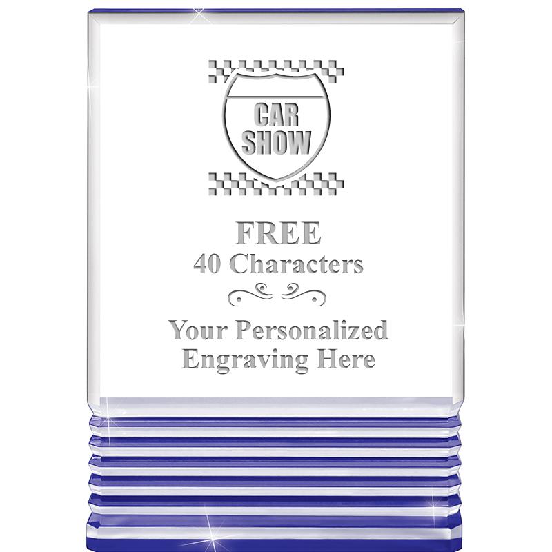 3.5"x5"BLUE ROCKWELL ACRYLIC