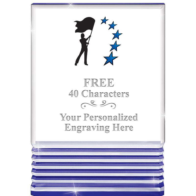 3.5"x5"BLUE ROCKWELL ACRYLIC