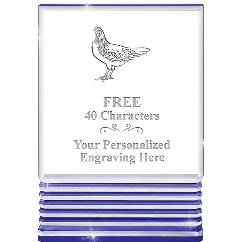 3.5"x5"BLUE ROCKWELL ACRYLIC