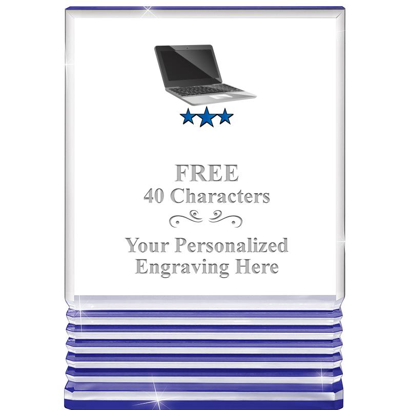 3.5"x5"BLUE ROCKWELL ACRYLIC