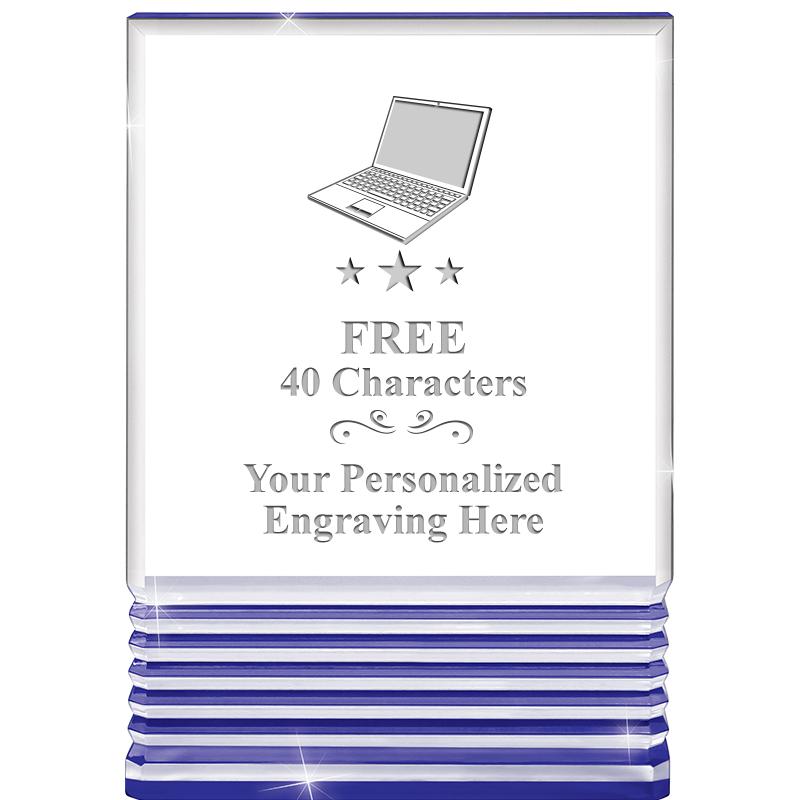 3.5"x5"BLUE ROCKWELL ACRYLIC