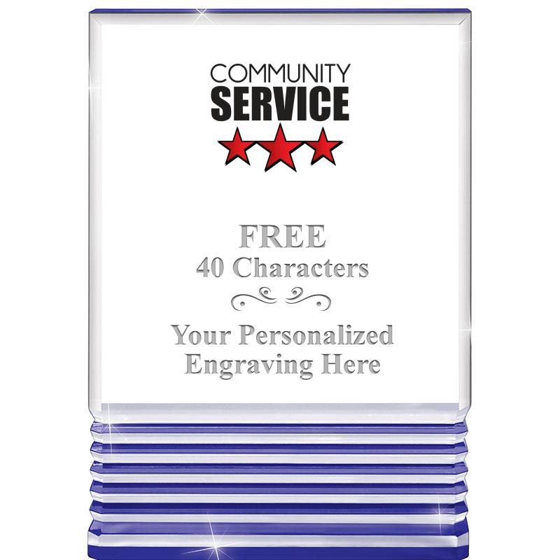 3.5"x5"BLUE ROCKWELL ACRYLIC