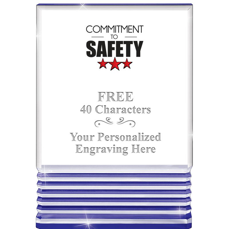 3.5"x5"BLUE ROCKWELL ACRYLIC