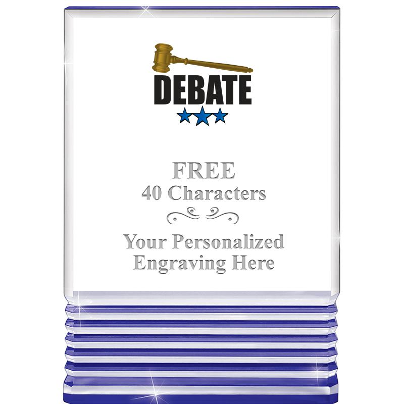 3.5"x5"BLUE ROCKWELL ACRYLIC