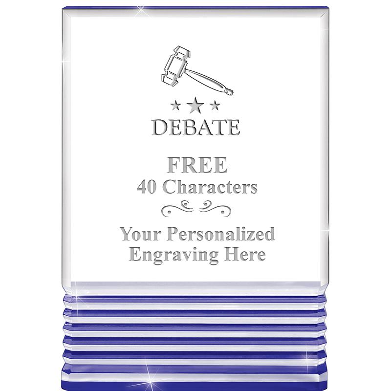 3.5"x5"BLUE ROCKWELL ACRYLIC