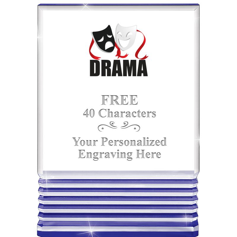 3.5"x5"BLUE ROCKWELL ACRYLIC