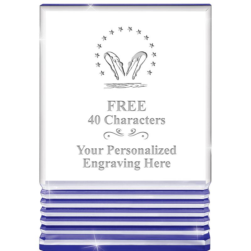 3.5"x5"BLUE ROCKWELL ACRYLIC