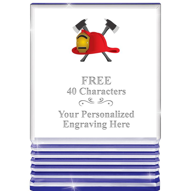 3.5"x5"BLUE ROCKWELL ACRYLIC