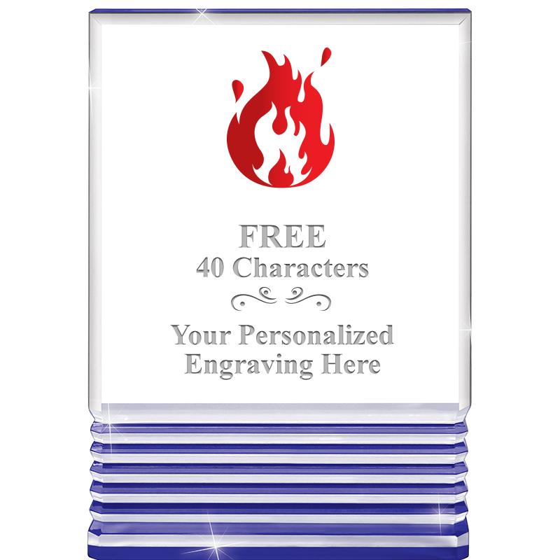 3.5"x5"BLUE ROCKWELL ACRYLIC