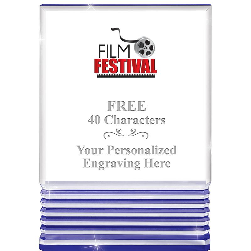 3.5"x5"BLUE ROCKWELL ACRYLIC