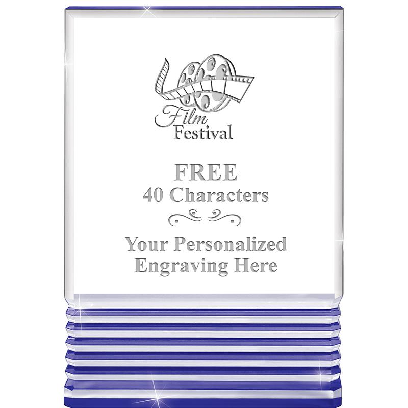 3.5"x5"BLUE ROCKWELL ACRYLIC