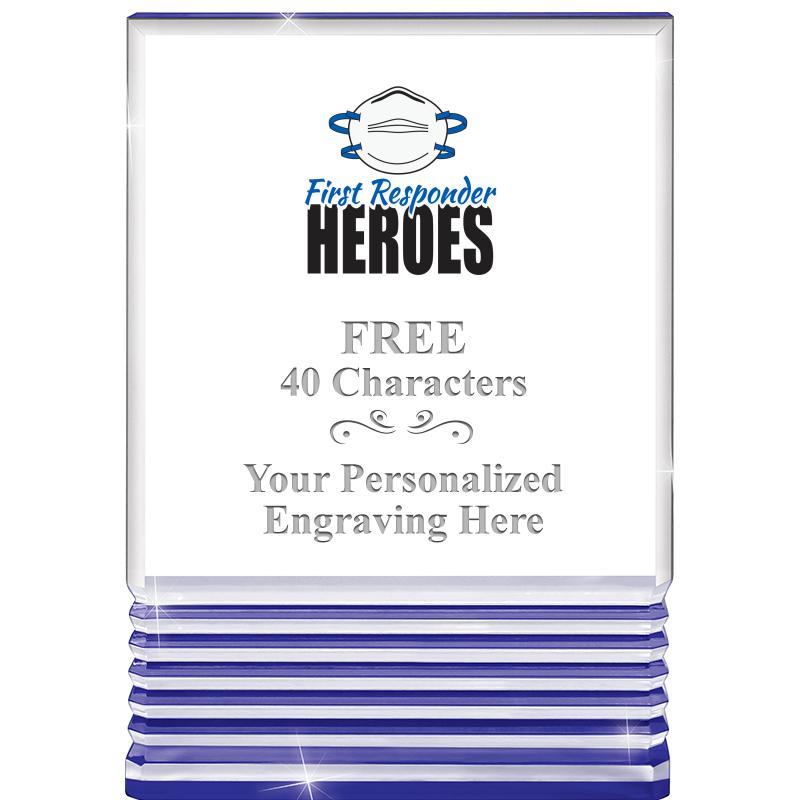 3.5"x5"BLUE ROCKWELL ACRYLIC