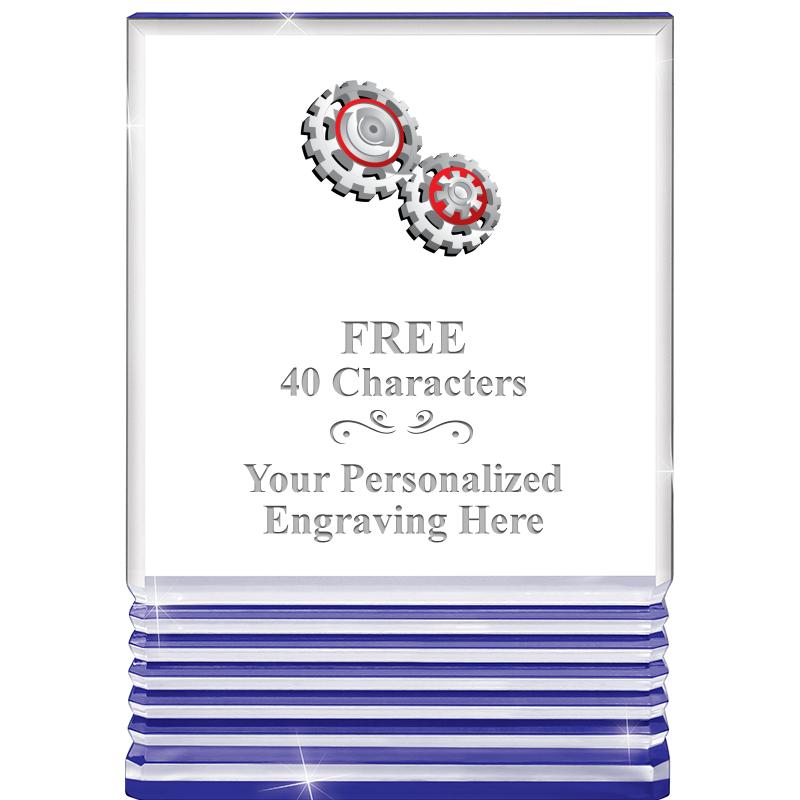 3.5"x5"BLUE ROCKWELL ACRYLIC