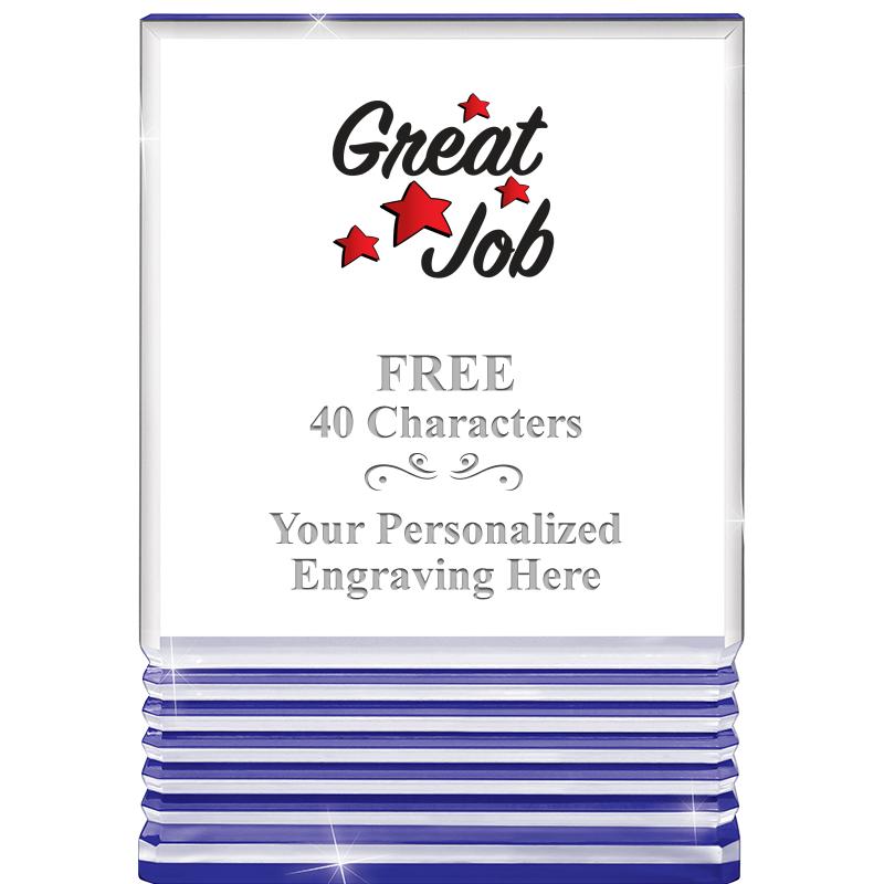 3.5"x5"BLUE ROCKWELL ACRYLIC