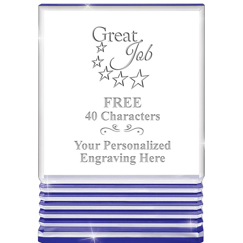 3.5"x5"BLUE ROCKWELL ACRYLIC