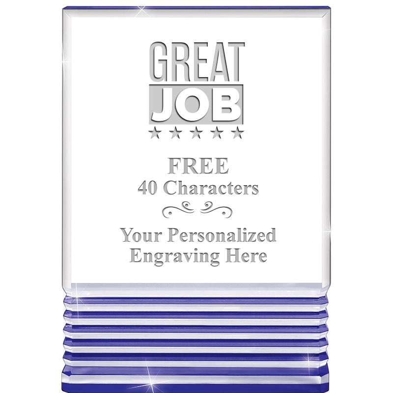 3.5"x5"BLUE ROCKWELL ACRYLIC