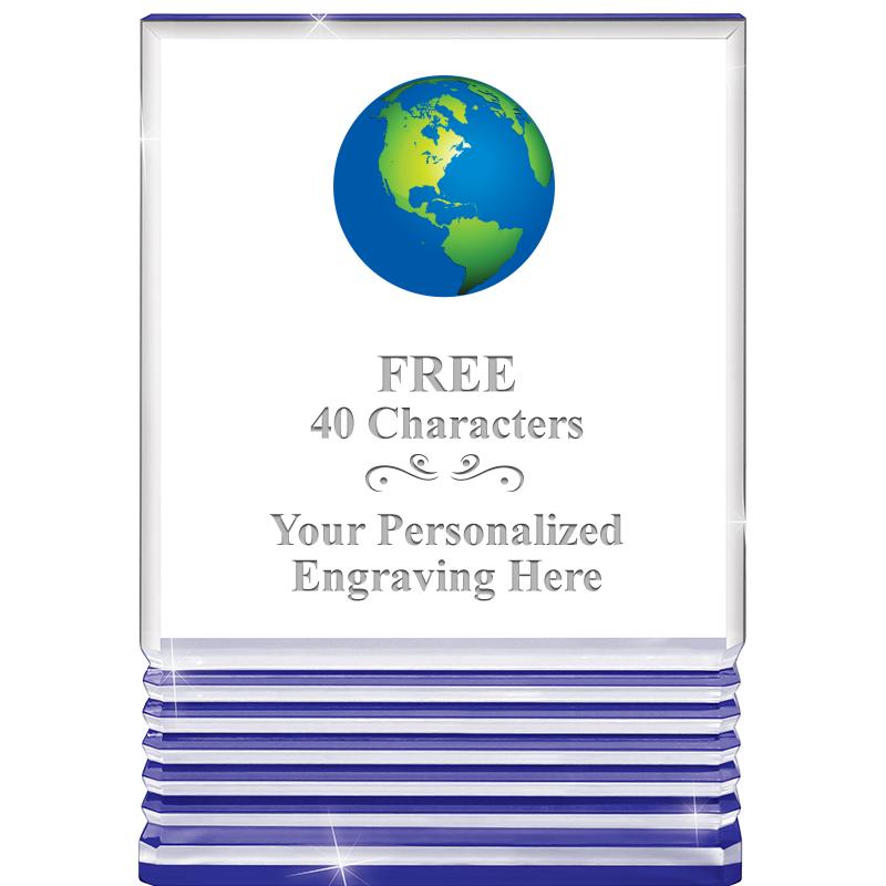 3.5"x5"BLUE ROCKWELL ACRYLIC