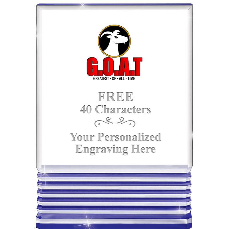 3.5"x5"BLUE ROCKWELL ACRYLIC