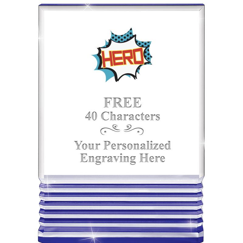 3.5"x5"BLUE ROCKWELL ACRYLIC