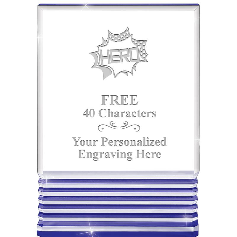 3.5"x5"BLUE ROCKWELL ACRYLIC