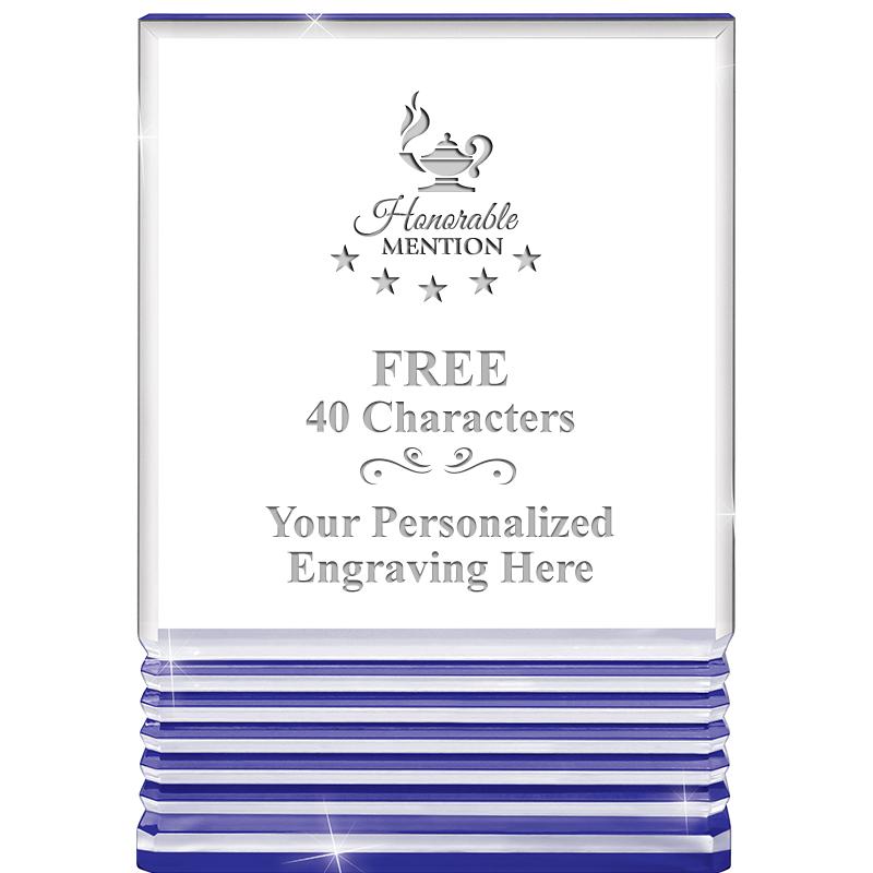 3.5"x5"BLUE ROCKWELL ACRYLIC