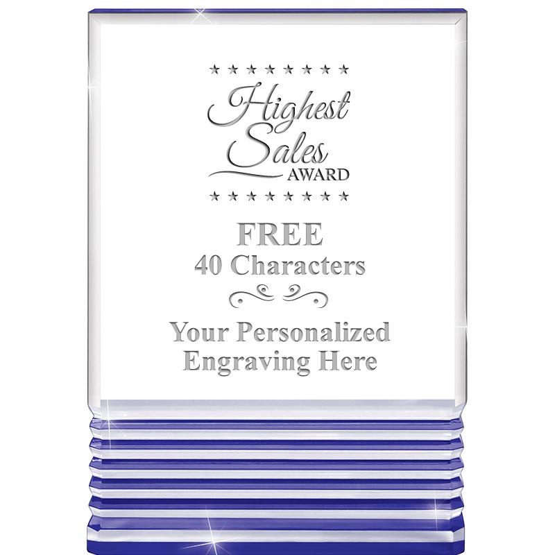 3.5"x5"BLUE ROCKWELL ACRYLIC