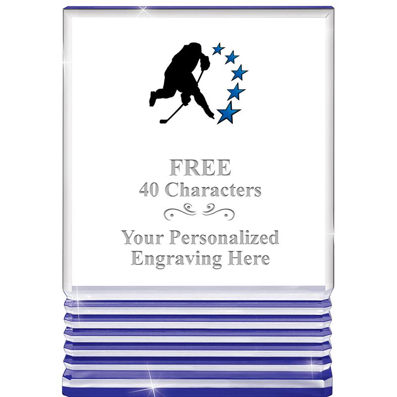 3.5"x5"BLUE ROCKWELL ACRYLIC