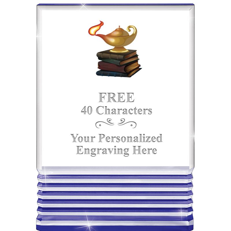 3.5"x5"BLUE ROCKWELL ACRYLIC