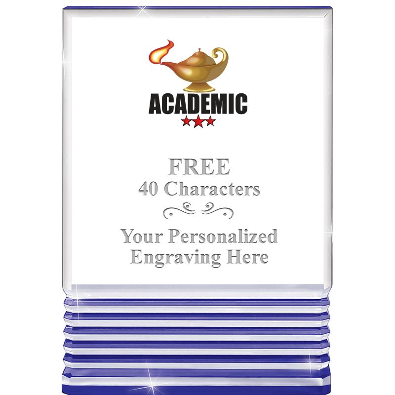 3.5"x5"BLUE ROCKWELL ACRYLIC