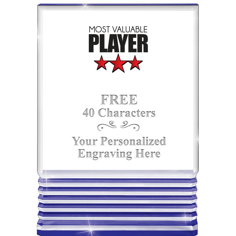 3.5"x5"BLUE ROCKWELL ACRYLIC