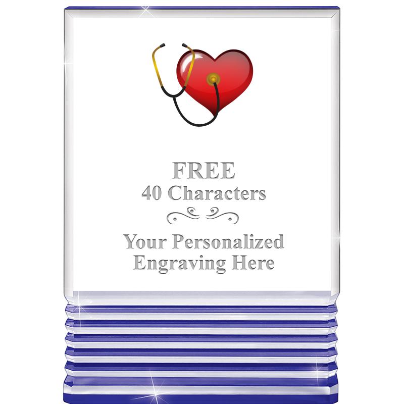 3.5"x5"BLUE ROCKWELL ACRYLIC