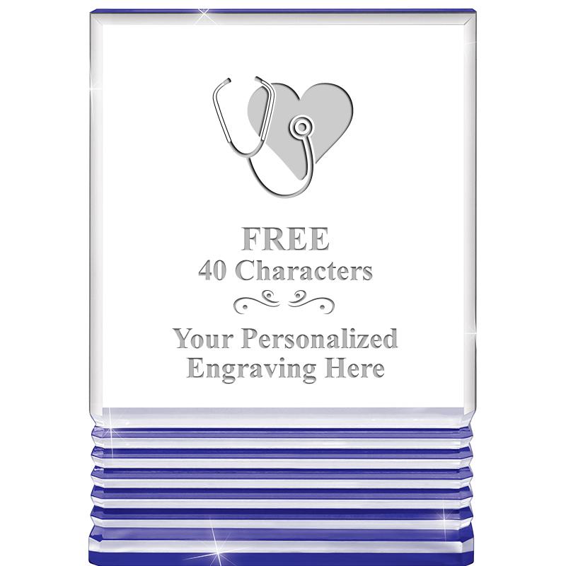 3.5"x5"BLUE ROCKWELL ACRYLIC