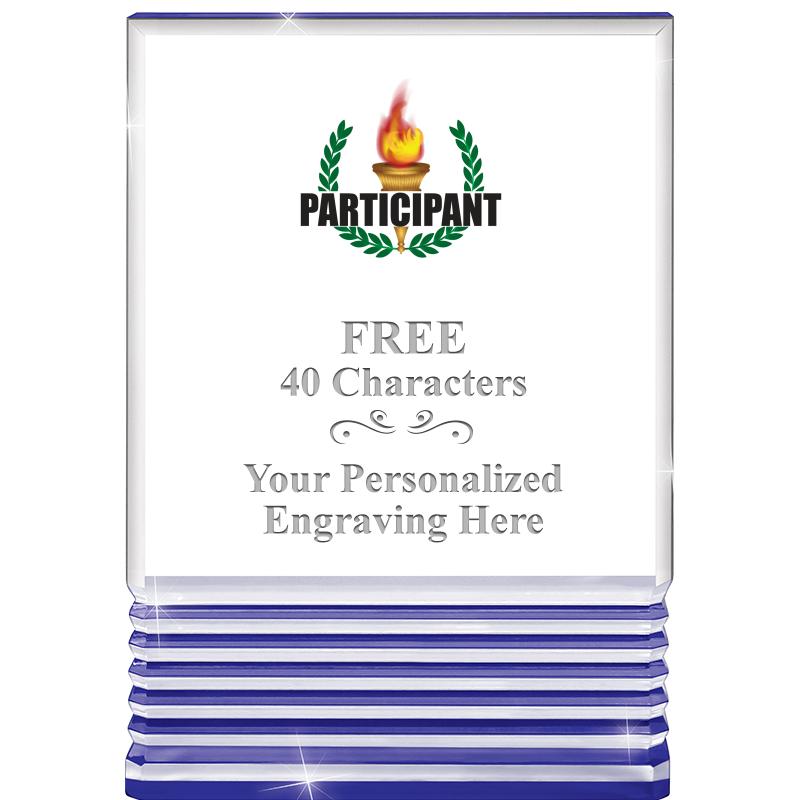 3.5"x5"BLUE ROCKWELL ACRYLIC