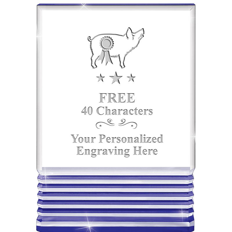 3.5"x5"BLUE ROCKWELL ACRYLIC