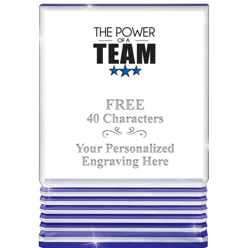 3.5"x5"BLUE ROCKWELL ACRYLIC