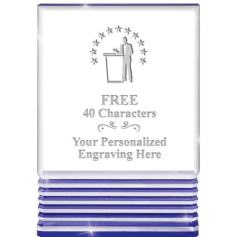 3.5"x5"BLUE ROCKWELL ACRYLIC