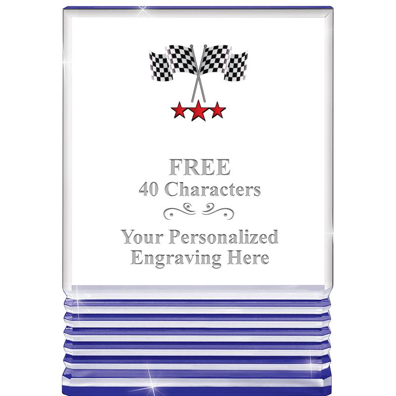 3.5"x5"BLUE ROCKWELL ACRYLIC