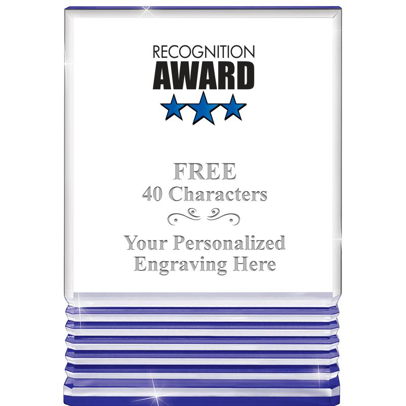 3.5"x5"BLUE ROCKWELL ACRYLIC