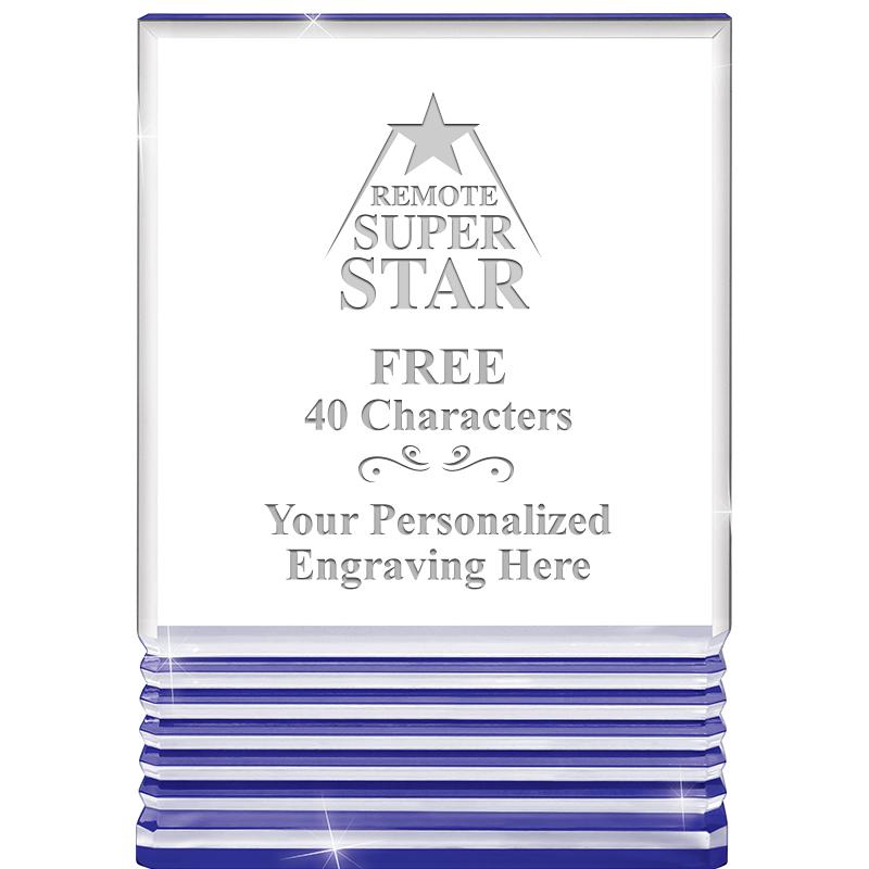 3.5"x5"BLUE ROCKWELL ACRYLIC