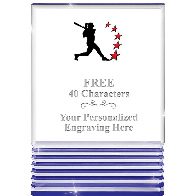 3.5"x5"BLUE ROCKWELL ACRYLIC