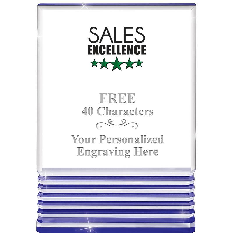 3.5"x5"BLUE ROCKWELL ACRYLIC