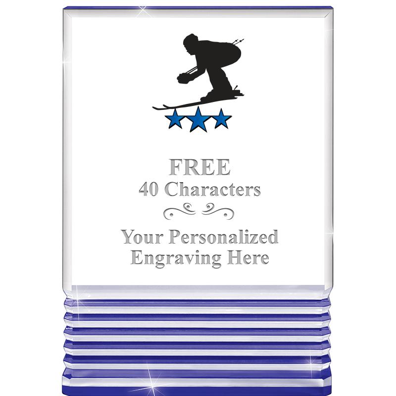 3.5"x5"BLUE ROCKWELL ACRYLIC