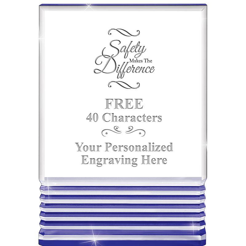 3.5"x5"BLUE ROCKWELL ACRYLIC