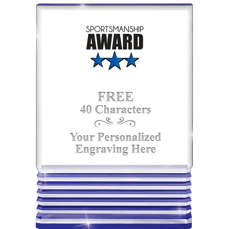 3.5"x5"BLUE ROCKWELL ACRYLIC