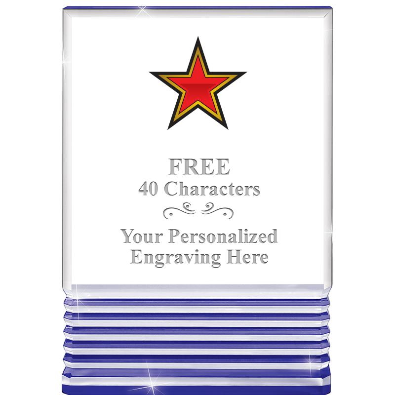 3.5"x5"BLUE ROCKWELL ACRYLIC